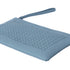 BOTTEGA VENETA Intrecciato Clutch Bag Light Blue Leather
